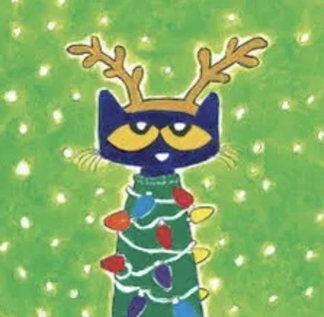 Art Christmas Pfp, Pfp Pete The Cat, Pete The Cat Christmas Wallpaper, Pete The Cat Painting, Christmas Pete The Cat, Iconic Christmas Characters, Cartoon Christmas Pfp, Christmas Profile Pics Aesthetic, Christmas Pfp Cartoon