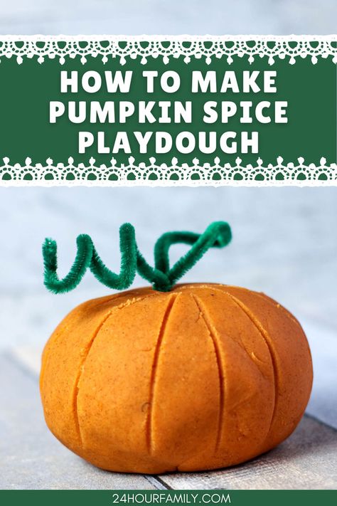 Recipe for pumpkin spice playdough recipe, playdough crafts for kids, easy DIY Playdoh recipe fall kids crafts, how to make homemade DIY Playdough Pumpkin Spice Playdough, Edible Playdoh, Easy Playdough, Play Dough Crafts, Easy Playdough Recipe, Dough Crafts, Cooked Playdough, Diy Playdough, Diy Pumpkin Spice