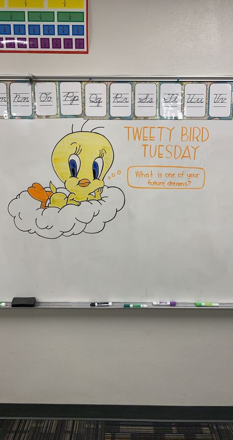 Fun Whiteboard Drawings, Tuesday Whiteboard Message, Whiteboard Art Classroom, Tuesday Morning Message, Tuesday Whiteboard, Whiteboard Prompts, Whiteboard Questions, Whiteboard Ideas, Daycare Lesson Plans