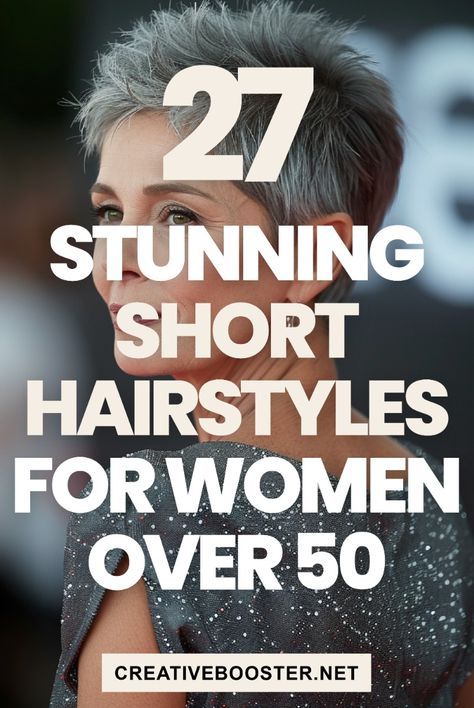 Click for More ➡️ | Save for Later ❤️  Refresh Your Look with the Top Short Hairstyles for Women Over 50 in 2024! Our guide is packed with 27 stunning hairstyles, tailored for the stylish woman over 50.   Choose from edgy pixie cuts to soft, layered bobs, and redefine elegance. Transform your appearance and boost your confidence with a hairstyle that suits your life and style! Short Hair Styles Over 50 Older Women, Older Short Hairstyles Over 50, Over 50 Womens Hairstyles, Short Gray Hairstyles For Women Over 50, Short Hairstyle Women Older Than 50, New Short Hairstyles For Women Over 50, Short Hairstyle Women Grey Hair, Super Short Hairstyles For Women, Short Hairstyle Women 50 Plus