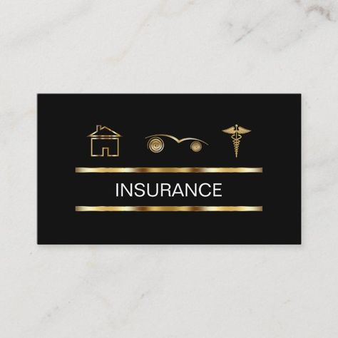 Visiting Card Design, Black Business Card, Insurance Agent, Business Insurance, Black Business, Visiting Cards, Professional Business Cards, Business Card Design, Concept Design