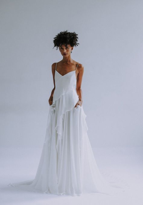 Wedding dress by [Leanne Marshall](https://www.brides.com/photo/wedding-dresses/designer/leanne-marshall) Leanne Marshall Bridal, Square Neck Wedding Dress, Leanne Marshall, Wedding Dress With Pockets, Pretty Wedding Dresses, Ethereal Wedding, Pretty Wedding, Rib Cage, Bridal Collection