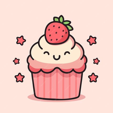 Premium Vector | Vector cute sweet cupcake vector flat illustration Cupcake Cartoon, Cupcake Clipart, Cupcake Illustration, Cupcake Vector, Sweet Cupcake, Kid Cupcakes, Cute Cupcake, Sweet Cupcakes, Stationery Templates