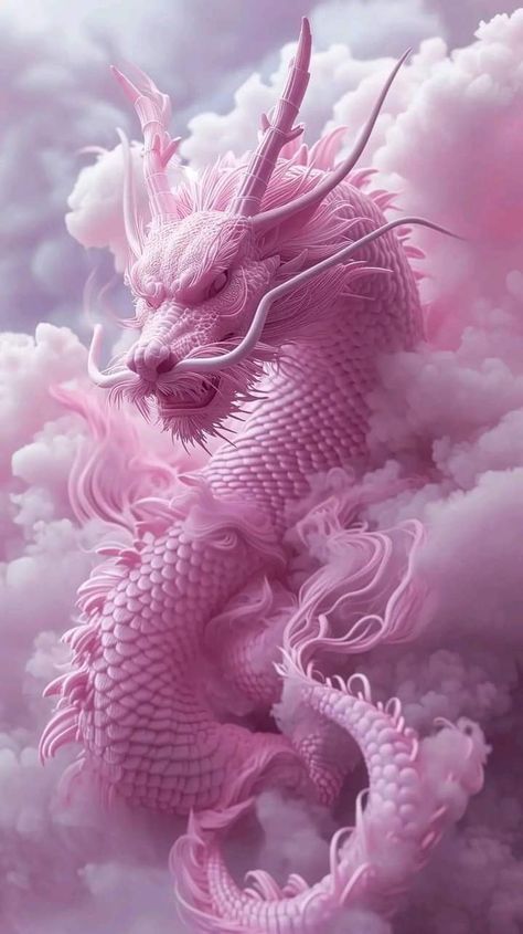 Wallpaper Surreal, Chinese Zodiac Dragon, Yin Yang Tattoos, Mythical Creatures Fantasy, Dragon Artwork Fantasy, Dragon Images, Fairy Dragon, Gothic Fantasy Art, Pink Dragon