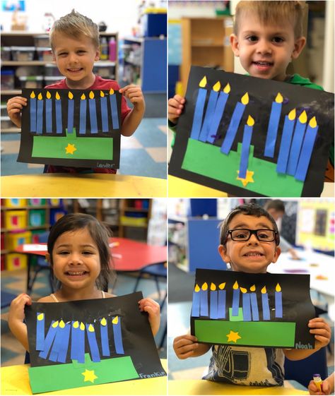 Menorahs for Hanukkah! #hanukkah #hanukkahcraft #menorah #preschool Menorah Crafts For Toddlers, Hannukah Preschool Crafts, Hanukkah Art Preschool, Menorah Preschool Craft, Hannakah Theme Crafts Preschool, Haunakka Crafts Preschool, Hannakah Theme Crafts, Hanukkah Crafts For Kids Preschool, Hannukah Crafts Kids