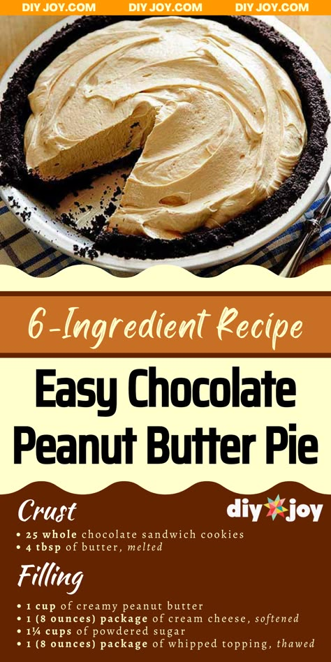 Ree Drummond’s 6-Ingredient Chocolate Peanut Butter Pie Recipe Chocolate Peanut Butter Pie Ree Drummond, Ree Drummond Peanut Butter Pie, Chocolate Peanut Butter Pie Easy, Easy Chocolate Peanut Butter Pie, Chocolate Peanut Butter Pie Recipe, Peanut Butter Pie Pioneer Woman, Chocolate Peanutbutter Pie, Amish Peanut Butter Pie Recipe, Peanut Butter Pie Easy