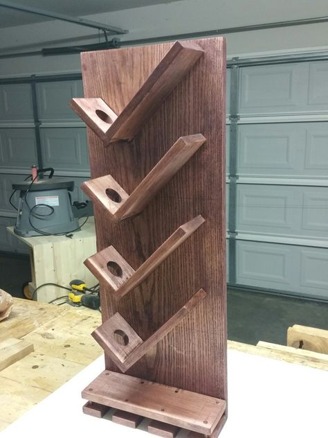 Wall hanger wine rack. Made from Ash and Maple. Stained with Black Cherry oil based Wood Wine Racks Wall, Wine Wood Rack, Wine Rack Ideas Diy, Homemade Wine Racks, Wine Racks Diy, Wine Holder Ideas, Wood Storage Bins, Wood Wine Rack Diy, Diy Wine Rack Projects