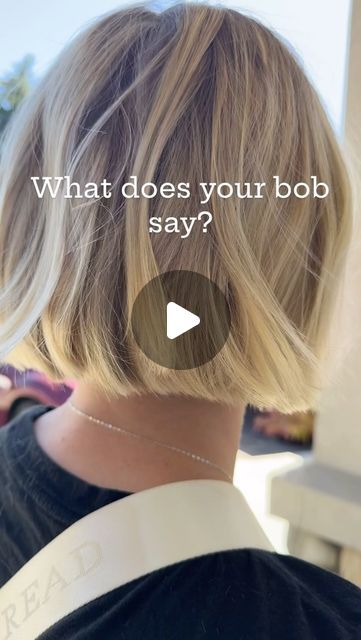 Jill Tovar on Instagram: "What does your bob say?  I would say your Bob says a lot about your hairdresser because there are so many ways to go about it but what I used to see as a hairstylist that specifies Bob’s is that you cut out the weight behind the ear 👂  . ." Shorter In The Back Bob, Bob Just Above Shoulders, Shoulder Grazing Bob, Blonde Jaw Length Bob, Razor Straight Bob, Jaw Length Bob, Razored Bob, Blond Bob, Hair Highlight