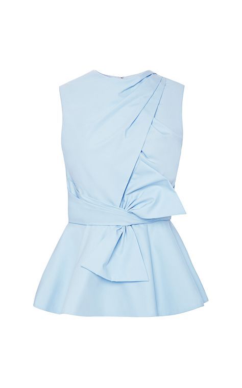 Click product to zoom Cotton Peplum Top, Áo Blu, Blue Peplum Top, Light Blue Blouse, Peplum Tops, Dress Tight, Bedroom Color, فستان سهرة, Prabal Gurung