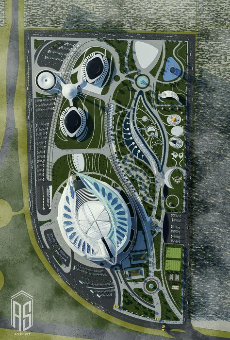 Olympic sports city (Graduation Project) :: Behance Architecture Software, Resort Design Plan, Resort Design, Olympic Sports, Architecture Design Concept, Fantasy City, Graduation Project, Futuristic City, Master Plan