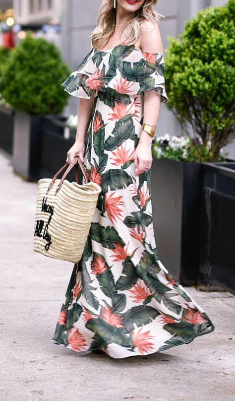 Hawaiian print dress