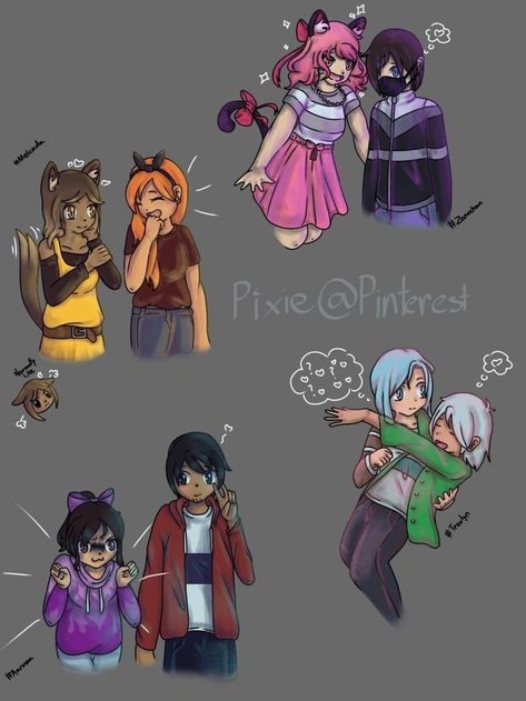 Aarmau Fanart Mystreet, Melissa X Lucinda Aphmau, Travlyn Fanart, Lucinda Aphmau, Aphmau Skin, Zane And Kawaii Chan, Zane Romeave, Aphmau Art, Aphmau Ships