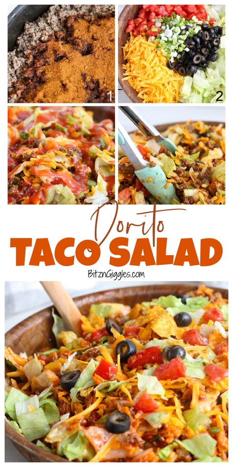 Dorito Taco Salad With Ranch Dressing, Ww Doritos Taco Salad, Ww Dorito Taco Salad, Taco Salad Potluck, Doritos Salad With Catalina Dressing, Dorito Taco Salad Casserole, Food Ideas For Big Groups, Dorito Taco Salad With Western Dressing, Taco Salad For A Large Crowd