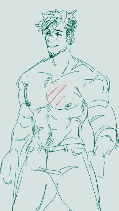 Buff Anime Men Reference, Strong Male Drawing Reference, Buff Man Body Reference, Strong Men Drawing Reference, Muscular Male Body Base Drawing, Bulky Guy Drawing, Man Flexing Drawing Reference, Buff Male Reference Poses, Buff Guy Art Reference