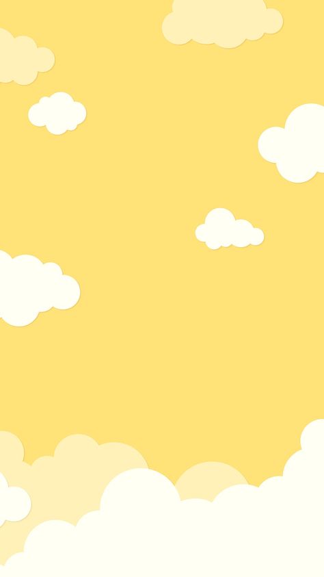 Pastel Yellow Aesthetic, Yellow Aesthetic Wallpaper, Iphone Wallpaper Yellow, Mobile Background, Walpapers Cute, Yellow Aesthetic Pastel, Yellow Cloud, Sky With Clouds, Patterned Background