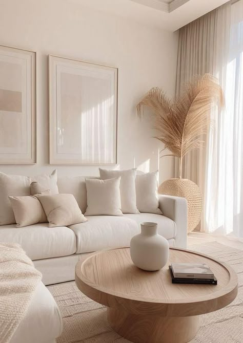 Beige Living Room Decor, Beige Living Rooms, Apartment Living Room Design, Living Room Design Inspiration, Neutral Living Room, Deco Salon, Home Design Living Room, White Living Room, Apartment Decor Inspiration