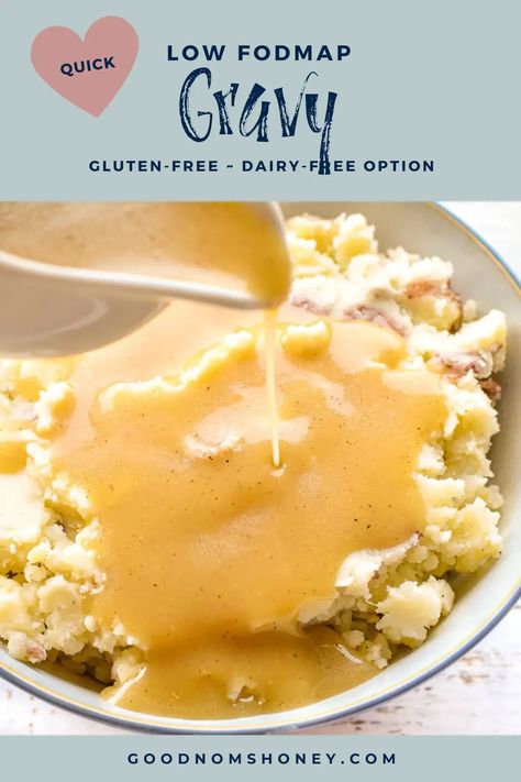 Low Fodmap Brown Gravy, Gluten Dairy Free Gravy, Gf Df Gravy, Low Fodmap Gravy, Gluten Free Chicken Gravy, Gaps Thanksgiving Recipes, Gluten Free Dairy Free Gravy, Low Fodmap Holiday Recipes, Low Fodmap Stuffing