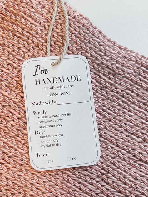 Printable Care Instructions Laundry Care Tags Printable - Etsy Polska Handmade Market, Crochet Business, Quilt Labels, Tags Printable, Craft Show Ideas, Printable Tags, Laundry Care, Care Tag, Craft Business