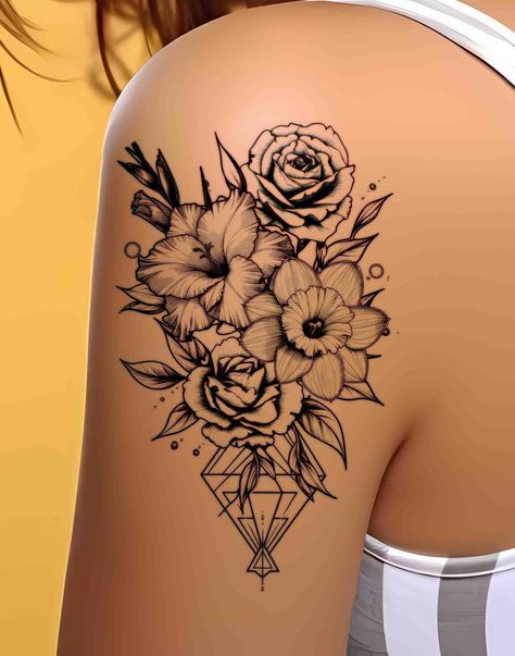 Daffodil And Roses Tattoo, Morning Glory Daffodil Tattoo, Gladiolus And Rose Flower Tattoo, Rose And Daffodil Tattoo, Gladiolus Tattoo Design, Challenges For Couples, Flower For June, August Birth Flower Tattoo, The Harbingers