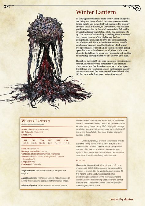 Bloodborne Beast, Winter Lantern, Guerriero Samurai, Monster Manual, Dnd Stats, Dnd Classes, Dungeon Master's Guide, Dungeons And Dragons 5e, Dungeons And Dragons Classes