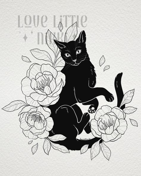 This little black kitty is for Emery 🐈‍⬛✨ I’ve worked with Emery back a while ago so it was nice to talk to them again and do up another pretty kitty piece for them! #cattattoo #tattoodesign #blackcat Little Black Cat Tattoo, Dark Cat Tattoo, Neo Traditional Cat Tattoo, Tabby Cat Tattoo, Black Cat Tattoo Ideas, Black Work Tattoo, Black Cat Tattoo, Tattoos Inspo, Idea Tattoo