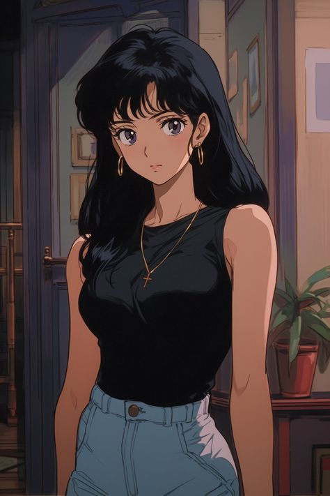 Most Beautiful Anime Characters, Manga Style Art Illustrations, Classic Anime Wallpaper, Anime Style Art Illustrations, 80s Anime Woman, Vintage Anime Style, 90s Anime Characters, Manga Character Art, Animated Characters Aesthetic