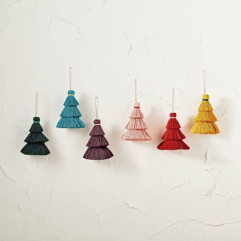 For Your Christmas Tree: Opalhouse x Jungalow Tassel Tree Filler/Ornament Christmas Tree Filler Ideas, Christmas Tree Filler, Tassel Tree, Jungalow Decor, Tree Fillers, Ceiling Covering, Bathroom Waste Basket, Decorative Wall Sculpture, Decorative Shelving