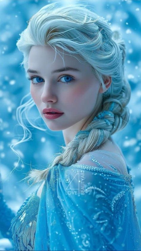 Elsa Real Life, Evil Elsa, Realistic Disney Princess, Frozen Fan Art, Wonderland Artwork, Frozen Art, Disney Presents, Female Elf, Cute Good Night