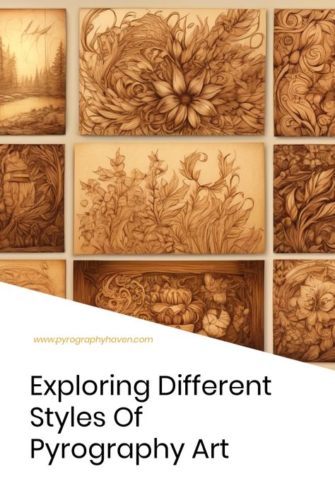 Discover the sizzling world of pyrography: where ancient art meets modern creativity. Explore how a simple wood-burning technique can transform ordinary objects into extraordinary masterpieces. Modern Pyrography, Pyrography Writing, Pyrography Patterns Free, Best Wood For Pyrography, Nature Pyrography, Wood Burning Ideas Patterns, Large Pyrography Art, Pyrography Tools, Pyrography Designs