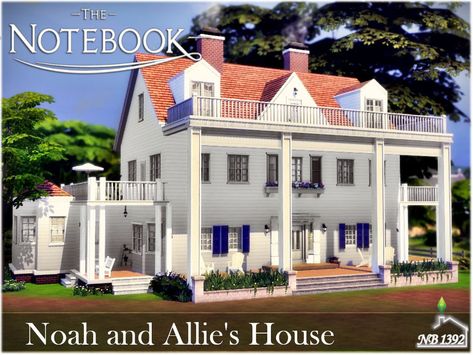 nobody1392's Noah and Allie's House The Notebook House Interior, The Notebook House Layout, The Notebook House Bloxburg, The Notebook House, Notebook House, Allie And Noah, Bloxburg Beach House, House Movie, Sims 4 House Building