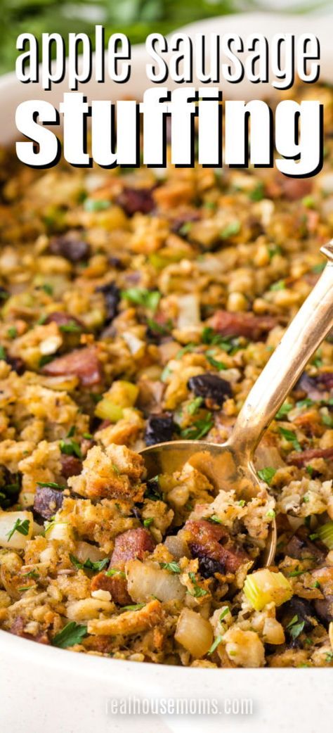 Sausage Stuffing With Apples, Sausage And Apples Recipes, Turkey Stuffing With Pork Sausage, Turkey Stuffing With Apples, Dressing With Sausage And Apples, Sage Sausage And Apple Dressing, Stuffing Recipes With Sausage And Apples, Stuffing Recipes Apple Sausage, Sausage Dressing Recipes Thanksgiving