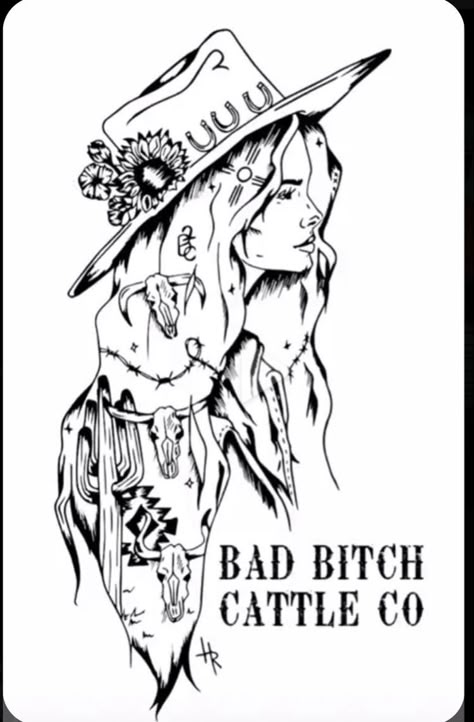 Western punchy cowgirl cowboy country style baddie art black and white Punchy Tattoos, Punchy Western Tattoos, Baddie Art, Punchy Cowgirl, Cowgirl Tattoos, Cowboy Tattoos, Country Tattoos, Western Artwork, Western Tattoos