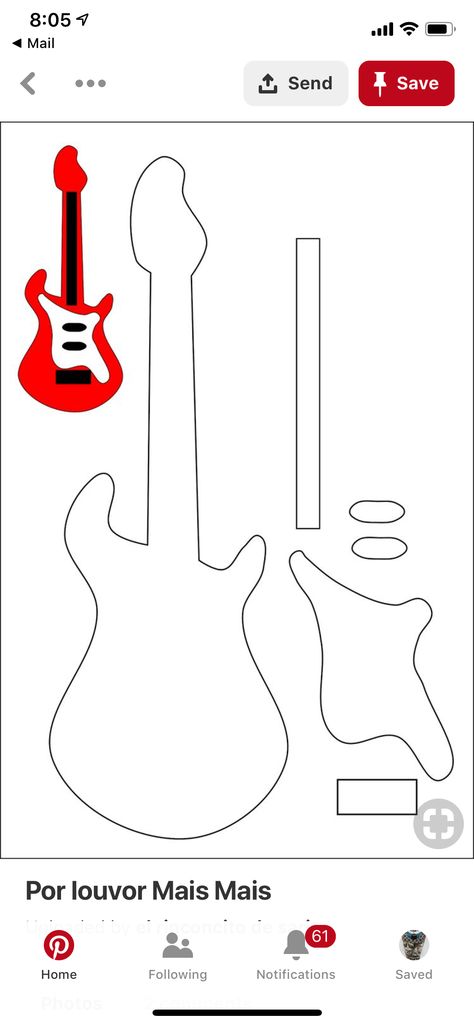 Printable Guitar Template, How To Make A Guitar Out Of Cardboard, Guitar Pinata, Cardboard Guitar, Guitar Outline, Guitar Party, Music Party Decorations, Guitar Crafts, 헬로키티 배경화면