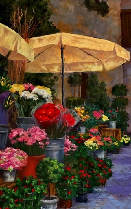 Window Mural, French Village, Bob Ross Paintings, Oil Painting Inspiration, French Paintings, French Flowers, African Art Paintings, Beautiful Flowers Photos, Garden Painting