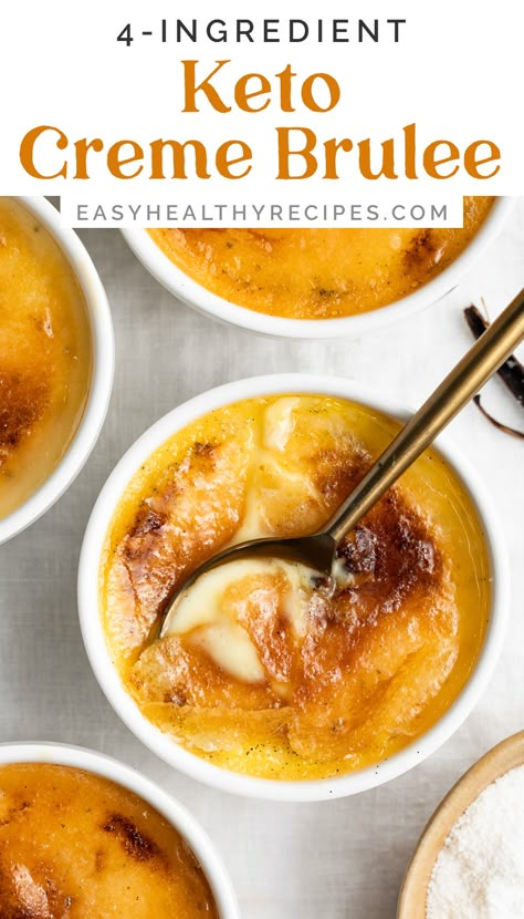 Keto Creme Brulee, Creme Brulee Recipe, Brulee Recipe, Creme Brûlée, Low Carb Treats, Keto Dessert Easy, Sugar Free Desserts, Diet Help, Diet Meal