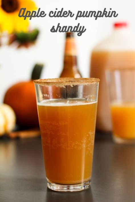 Pumpkin beer, apple cider, and a cinnamon sugar rim! Doesn't get any better than that! Pumpkin Beer Rim, Cinnamon Sugar Rim, Broken Record, Pumpkin Beer, Shandy, Cinnamon Sugar, Mocktails, Fun Drinks, Apple Cider