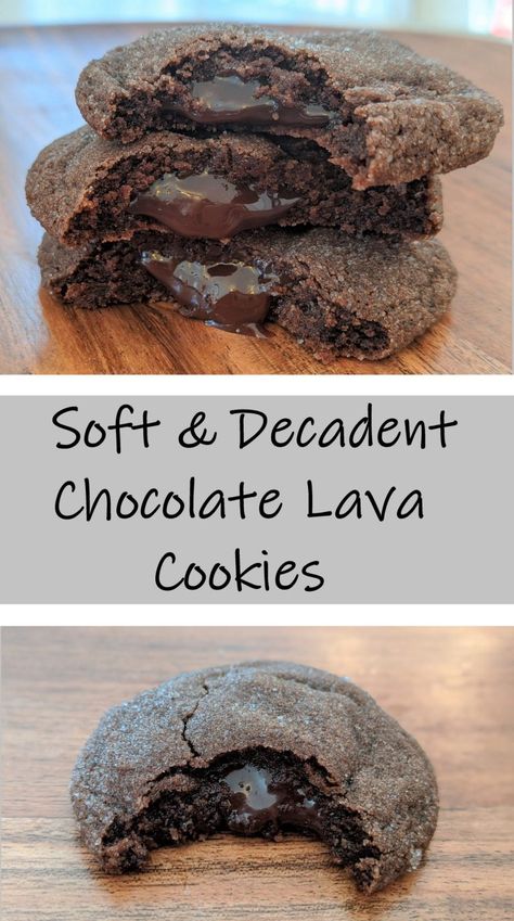 Chocolate Lava Cookies, Lava Cookies, Molten Chocolate Lava Cake, Molten Chocolate, Molten Lava, Chocolate Lava, Chocolate Lava Cake, Gourmet Cookies, Drop Cookies