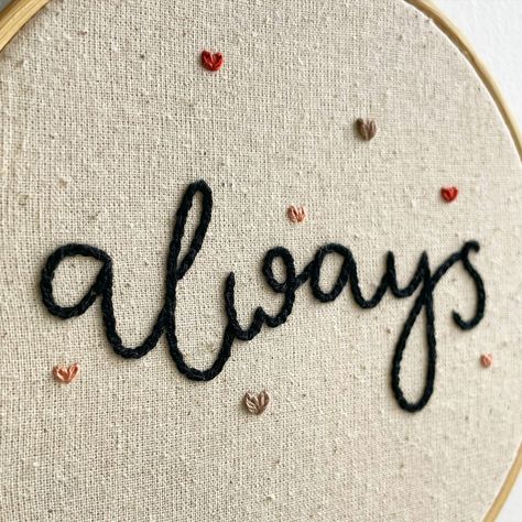 Happy Valentine’s Day 🩷 💌 #always #valentinesday #valentinesembroidery #simpleembroidery #embroideryinspiration #britishembroidery #shropshirecrafts Hand Embroidery Valentines Day, Names Embroidery, Valentines Day Embroidery Designs, Embroidery Designs Valentines, You Are Loved Embroidery, Valentine’s Day Embroidery Ideas, Name Embroidery, Simple Embroidery, Embroidery Inspiration