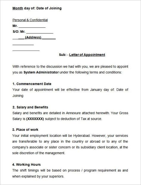 Appointment Letter Format, Offer Letter Format, Employment Letter Sample, Formal Letter Template, Letter Writing Examples, Letter Format Sample, Free Letterhead Templates, Offer Letter, Academic Essay Writing