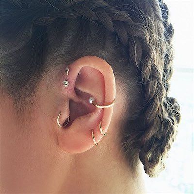 Silver Cartilage Hoop Earring Tragus Hoop Ring by NeedJewellery Daith Piercing Migraine, Piercing Snug, Daith Jewelry, Septum Piercings, Piercing Tragus, Piercing Cartilage, Cool Piercings, Cute Ear Piercings, Cute Piercings