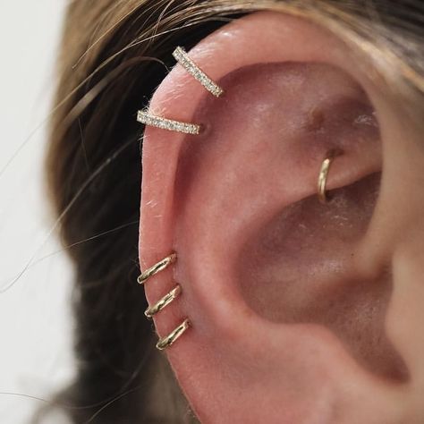 Upper Ear Earrings, Upper Ear Piercing, Gold Cartilage Earrings, Upper Lobe, Rose Gold Hoop Earrings, Cartilage Jewelry, Gold Fronts, Tiny Hoop Earrings, Cartilage Earrings Hoop