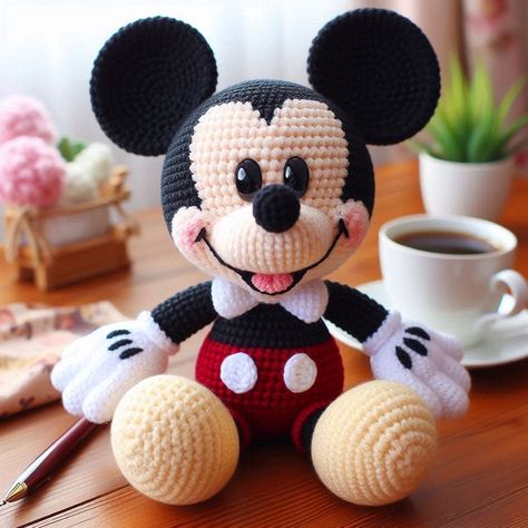 Mickey Amigurumi - Free Crochet Idea Mickey Crochet Pattern, Crochet Mickey Mouse Pattern Free, Mickey Mouse Crochet Pattern Free, Mickey Mouse Crochet Pattern, Disney Crochet Pattern, Crochet Mickey Mouse, Mickey Mouse Crafts, Crochet Characters, Disney Crochet Patterns