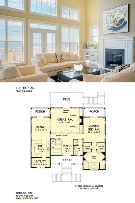 The Palm Lily's 3-story, 3-bedroom beach house plan with plenty of balconies. Shown is the floor plan's magnificent beach house exterior. This home plan also comes with a galley of its beach house interior. Have a look @homestratos for more beautiful luxury beach house plans, 2000 sq ft house plans, and the best beach house style house plans. This blueprint layout if available at Donald Gardner Architects. 3 Bedroom Beach House Floor Plans, Summer House Layout, Two Story Beach House Plans, Beach House Layout Floor Plans, House Plans 2000 Sq Ft, 3 Bedroom Beach House, 2000 Sq Ft House Plans, Large Family House Plan, Beach House Layout