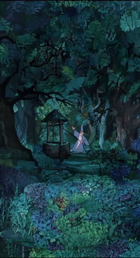 Disney Nature Aesthetic, Disney Forest Background, Dreamlight Valley Wallpaper, Old Disney Movies Aesthetic, Dark Disney Wallpaper, Old Disney Aesthetic Wallpaper, Old Disney Animation, Vintage Disney Wallpaper, Original Disney Fairies