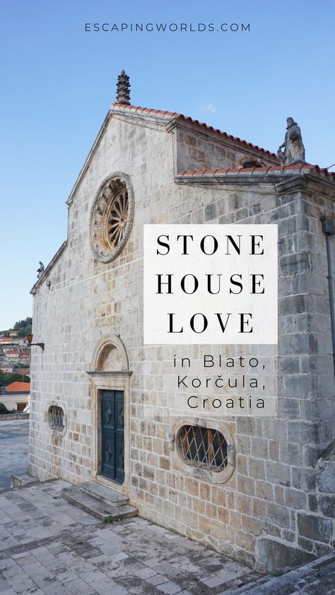 There are so many reasons why you should visit this Croatian island. But especially this town, Blato will lead you to the stone house hills and amazing landscape views. #visitcroatia #korcula #mediterraneantown #underratedeurope #hiddengem Croatia House, Croatia Beach House, Croatia Villa, Croatian Stone House, Old Croatia, Croatian Islands, Old Stone Houses, East Europe, Visit Croatia