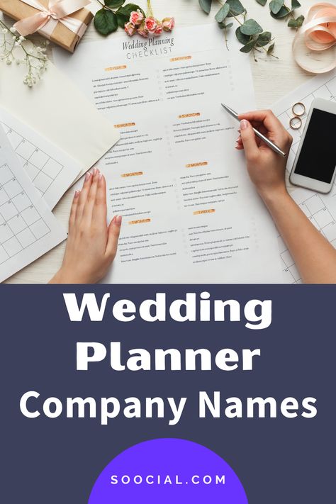 Wedding Planner Business Names, Wedding Planner Names Ideas, Planner Names Ideas, New Business Names, Company Name Ideas, Brand Name Ideas, Wedding Planner Business, Wedding Planning Business, Wedding Company