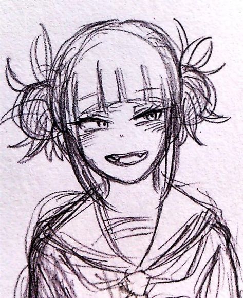 Himiko Toga Drawing Sketch, Toga Himiko Drawing Pencil, Toga Drawing Sketch, Toga Himiko Drawing Easy, My Hero Academia Drawing Ideas, Mha Drawing Sketch, Toga Sketches, My Hero Academia Drawing Sketch, Mha Drawings Pencil