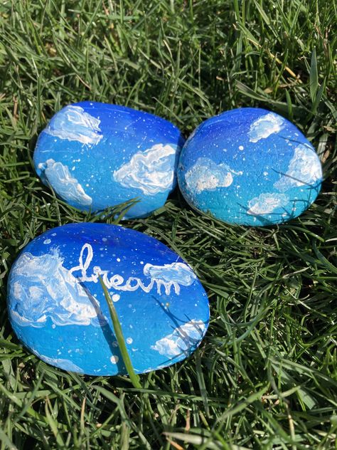 Cloud Rock Painting, Rainbow Rock Painting, Cork Ideas, Calendar Activities, Diy Clouds, Diy Rock Art, Rainbow Rocks, Pin Ideas, Beautiful Rocks