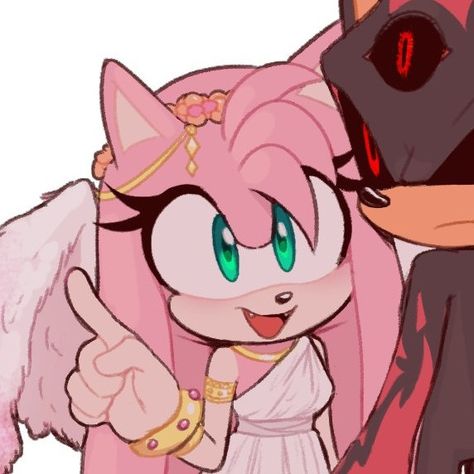 Amy X Shadow Matching Pfp, Shadamy Matching Icons, Amy Rose Matching Pfp, Shadow And Amy Matching Pfp, Shadow X Amy Fanart, Amy Rose X Shadow, Sonic And Amy Matching Pfp, Amy Rose And Shadow, Amy X Shadow