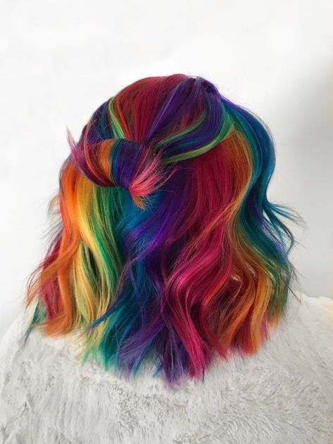 Hair Colorful, Vivid Hair Color, Cute Hair Colors, Rainbow Hair Color, Creative Hair Color, Bright Hair Colors, Beautiful Hair Color, Pretty Hair Color, Bright Hair